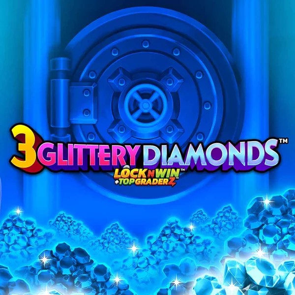 3 Glittery Diamonds slot logo by PearFiction Studios at Slotosport Casino3 Glittery Diamonds