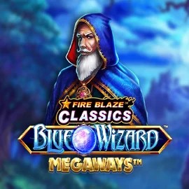 Fire Blaze Blue Wizard Megaways logo by Rarestone Gaming at Slotosport CasinoFire Blaze Blue Wizard Megaways