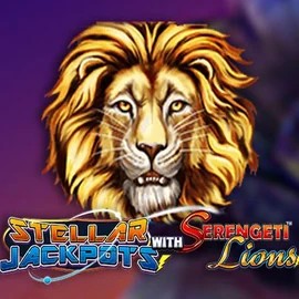 Logo of Stellar Jackpots with Serengeti Lions from Lightning Box Game at Slotosport Casino