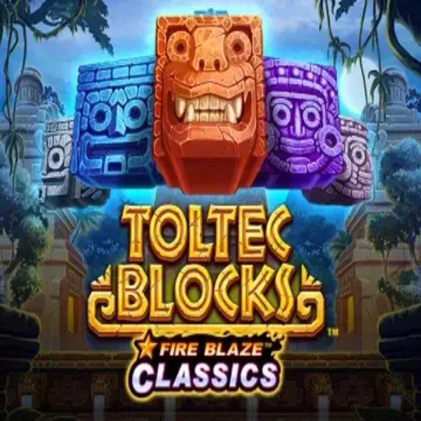 Fire Blaze: Toltec Blocks slot logo by Rarestone Gaming at Slotosport CasinoFire Blaze: Toltec Blocks